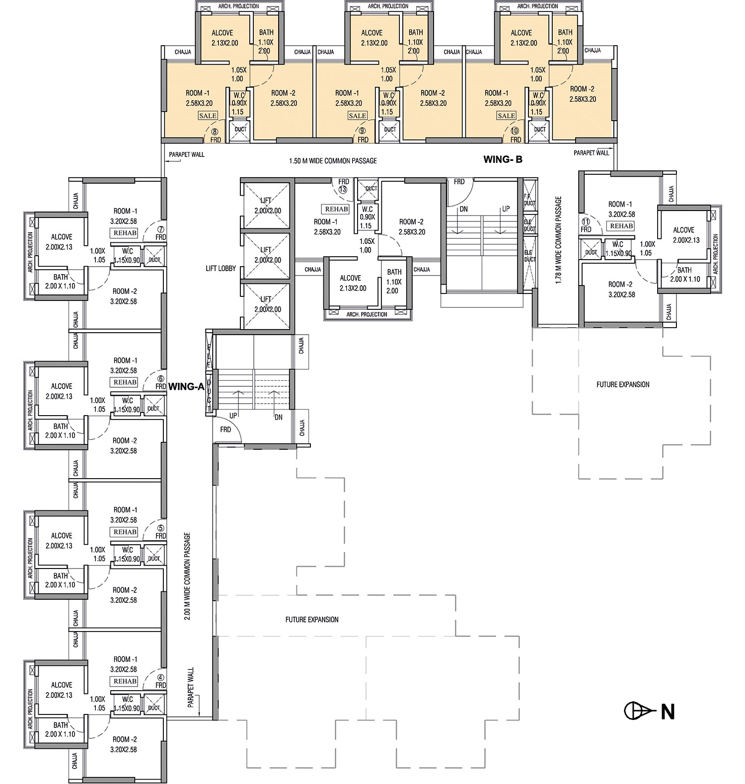 1 BHK Floor Plan